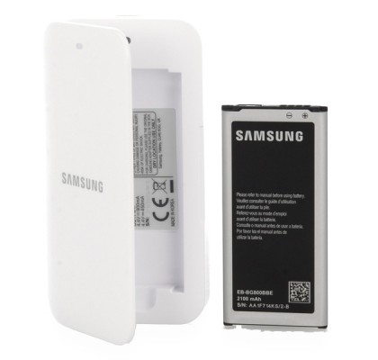 Kit baterie si incarcator Samsung Galaxy S5 Mini, 2100 mAh, White