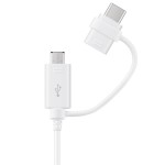 Cablu de incarcare combo (micro usb & type c), EP-DG930, White