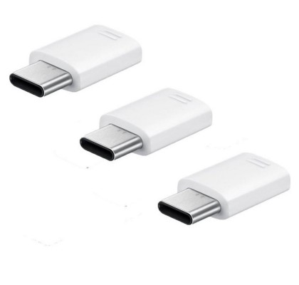 Pachet 3 x Adaptor USB Type-C Samsung la MicroUSB, White 