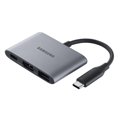 Adaptor multiport (HDMI, Port USB 3.1A, USB-C), Gray