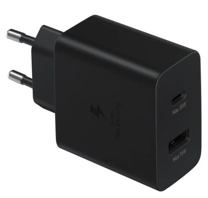 Incarcator retea Super Fast Charge 35W, Dual USB (Type-C + USB-A), Black 