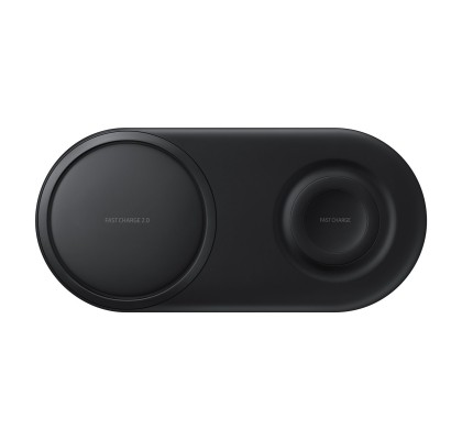 Stand incarcare wireless (cu incarcator retea), Dual Pad, Fast Charger, Black