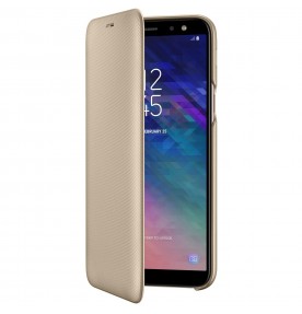 Husa Flip Wallet Samsung Galaxy A6 (2018), Gold
