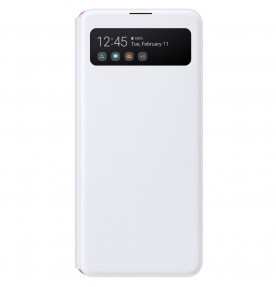 Husa S-View Wallet pentru Samsung Galaxy A41 (2020), White