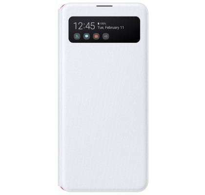 Husa S-View Wallet pentru Samsung Galaxy A41 (2020), White