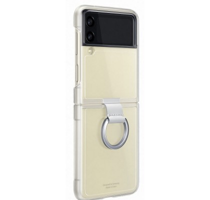 Husa Clear Cover with Ring pentru Samsung Galaxy Z Flip3, Transparent