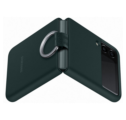 Husa Silicone Cover with ring pentru Samsung Galaxy Z Flip3, Green