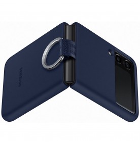 Husa Silicone Cover with ring pentru Samsung Galaxy Z Flip3, Navy