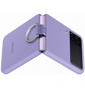 Husa Silicone Cover with ring pentru Samsung Galaxy Z Flip3, Violet