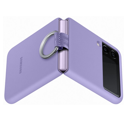 Husa Silicone Cover with ring pentru Samsung Galaxy Z Flip3, Violet