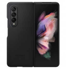 Husa Leather Cover pentru Samsung Galaxy Z Fold3 5G, Black