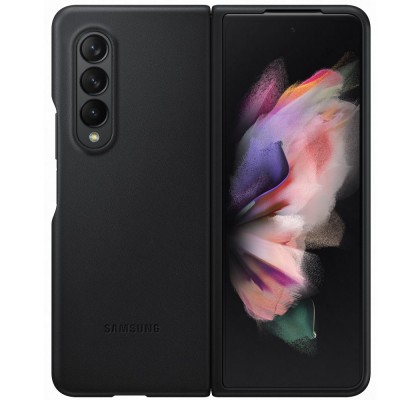 Husa Leather Cover pentru Samsung Galaxy Z Fold3 5G, Black