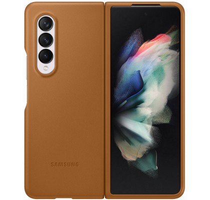 Husa Leather Cover pentru Samsung Galaxy Z Fold3 5G, Brown