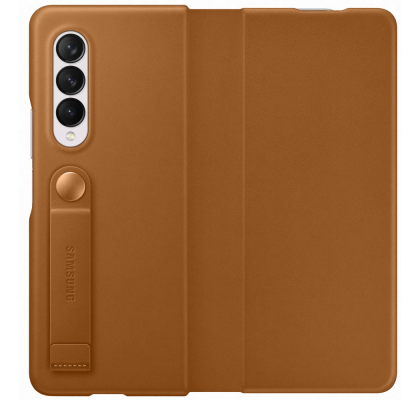 Husa Leather Flip Cover pentru Samsung Galaxy Z Fold3 5G, Brown