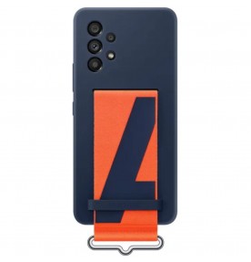 Husa Silicone Cover with Strap pentru Samsung Galaxy A53, Navy