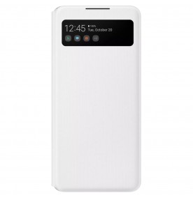 Husa S-View Wallet pentru Samsung Galaxy A42, White