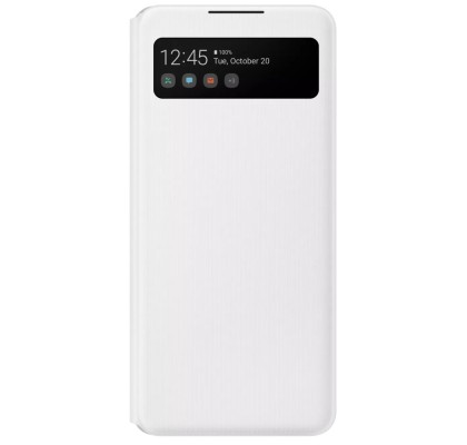 Husa S-View Wallet pentru Samsung Galaxy A42, White