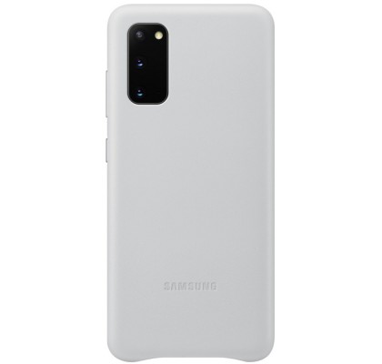 Husa Leather Cover pentru Samsung Galaxy S20, Light Gray