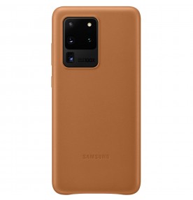 Husa Leather Cover pentru Samsung Galaxy S20 Ultra, Brown