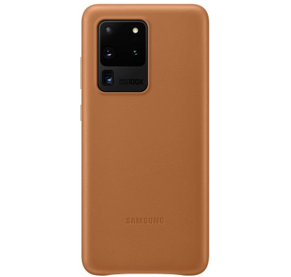 Husa Leather Cover pentru Samsung Galaxy S20 Ultra, Brown