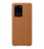 Husa Leather Cover pentru Samsung Galaxy S20 Ultra, Brown