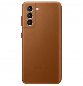 Husa Leather Cover pentru Samsung Galaxy S21, Brown