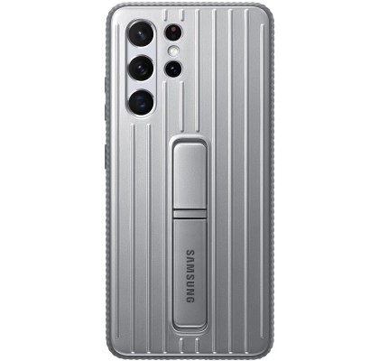 Husa Protective Standing Cover Samsung Galaxy S21 Ultra, Light Gray