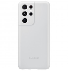 Husa Silicone Cover pentru Samsung Galaxy S21 Ultra, Light Gray