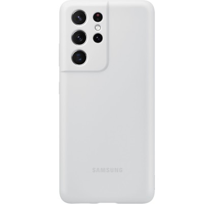 Husa Silicone Cover pentru Samsung Galaxy S21 Ultra, Light Gray