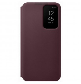 Husa Clear View Cover Samsung Galaxy S22, Burgundy