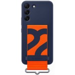 Husa Silicone Cover cu Strap pentru Samsung Galaxy S22, Navy