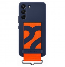 Husa Silicone Cover cu Strap pentru Samsung Galaxy S22, Navy