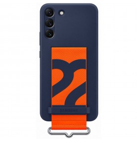 Husa Silicone Cover cu Strap pentru Samsung Galaxy S22+, Navy