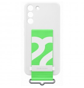 Husa Silicone Cover cu Strap pentru Samsung Galaxy S22+, White