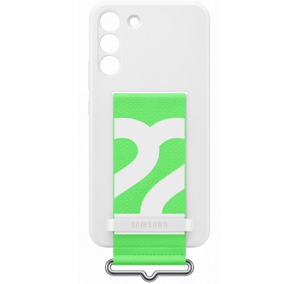 Husa Silicone Cover cu Strap pentru Samsung Galaxy S22+, White