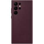 Husa Leather Cover pentru Samsung Galaxy S22 Ultra, Burgundy