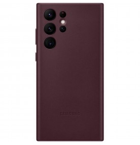 Husa Leather Cover pentru Samsung Galaxy S22 Ultra, Burgundy