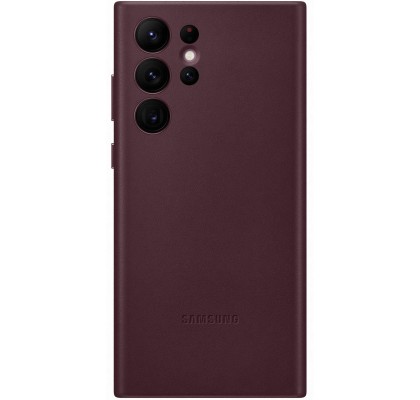 Husa Leather Cover pentru Samsung Galaxy S22 Ultra, Burgundy