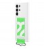 Husa Silicone Cover cu Strap pentru Samsung Galaxy S22 Ultra, White