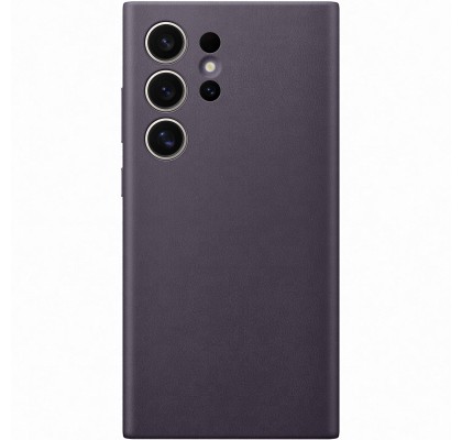Husa Vegan Leather Case pentru Samsung Galaxy S24 Ultra, Dark Violet