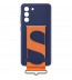 Husa Silicone Cover with Strap pentru Samsung Galaxy S21 FE, Navy