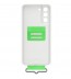 Husa Silicone Cover with Strap pentru Samsung Galaxy S21 FE, White