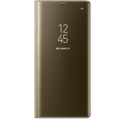 Husa Clear View Standing Cover Samsung Galaxy Note 8, Gold