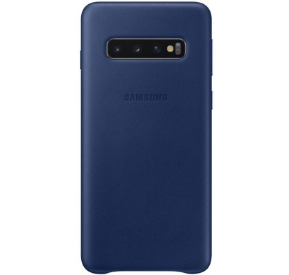 Husa Leather Cover pentru Samsung Galaxy S10, Navy Blue