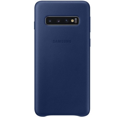 Husa Leather Cover pentru Samsung Galaxy S10, Navy Blue