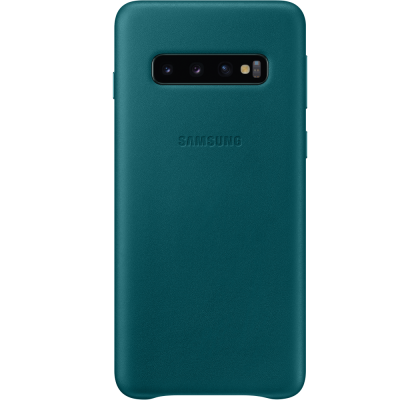 Husa Leather Cover pentru Samsung Galaxy S10, Green