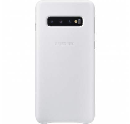 Husa Leather Cover pentru Samsung Galaxy S10, White