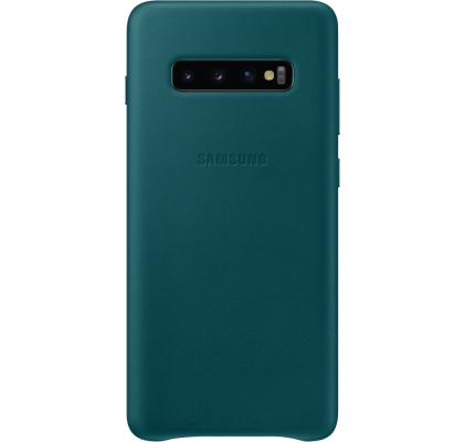 Husa Leather Cover pentru Samsung Galaxy S10+, Green