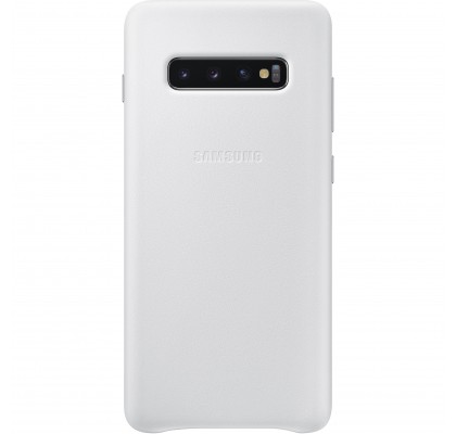 Husa Leather Cover pentru Samsung Galaxy S10+, White