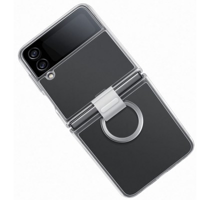 Husa Clear Cover with Ring pentru Samsung Galaxy Z Flip4, Transparent